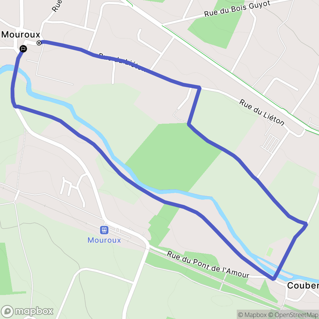 Mouroux : carte du parcours de randonnée - France