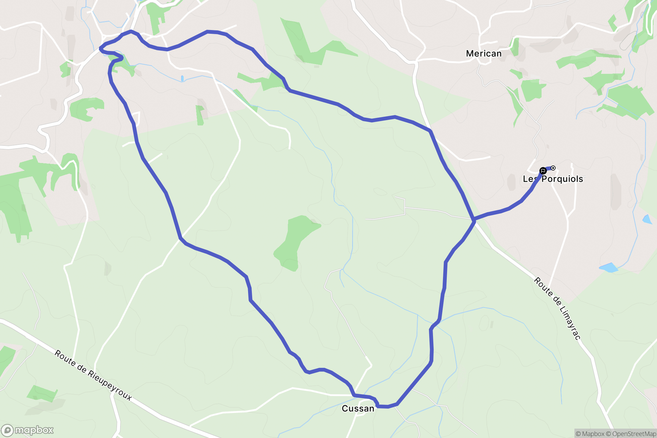 Moyrazès : carte du parcours de randonnée - France