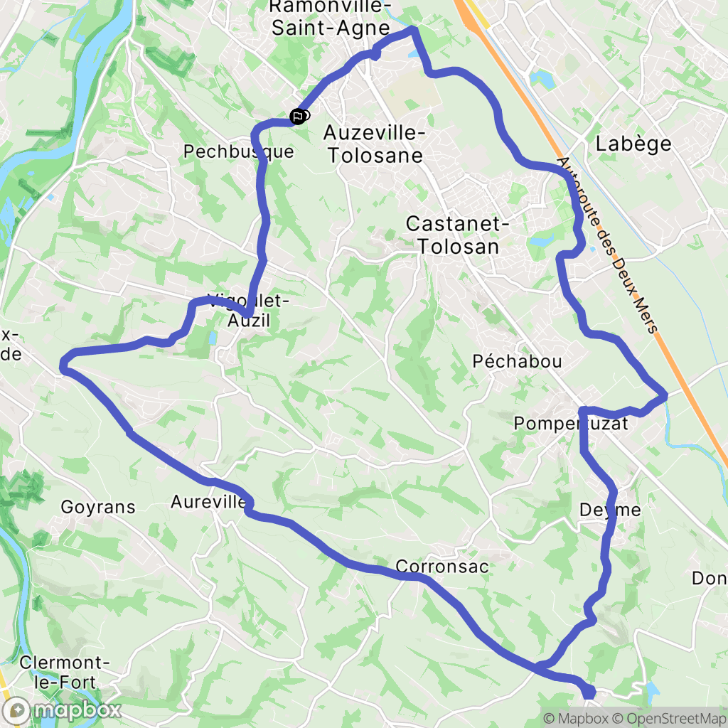 Ramonville-Saint-Agne : carte du parcours de randonnée - France