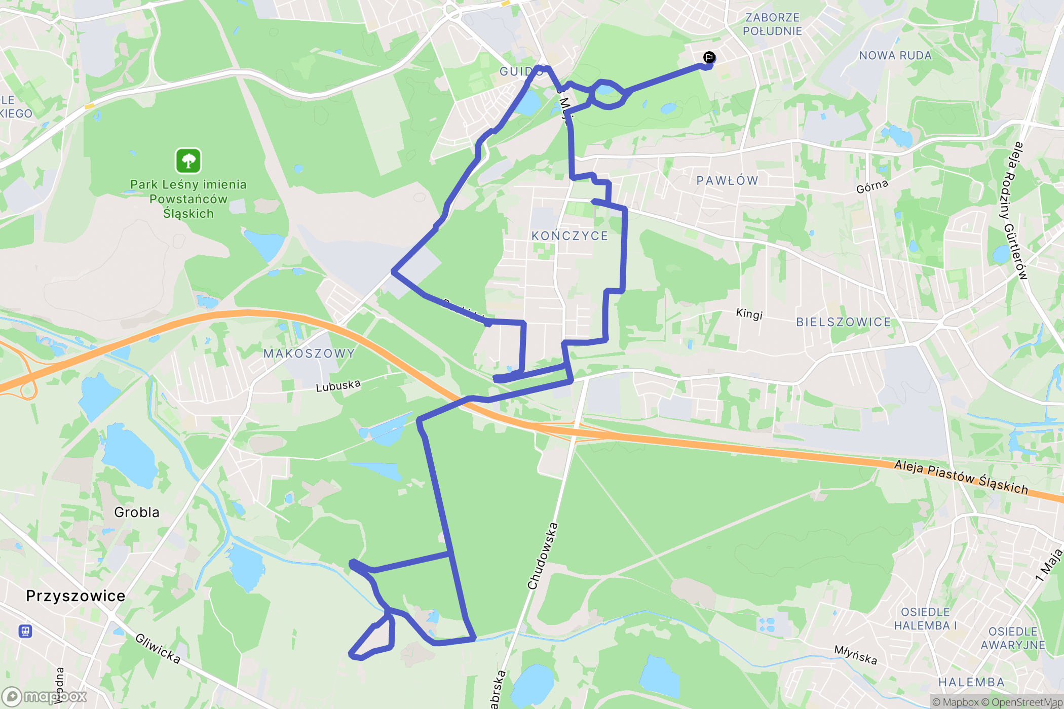 Zabrze: mapa trasy - Poland