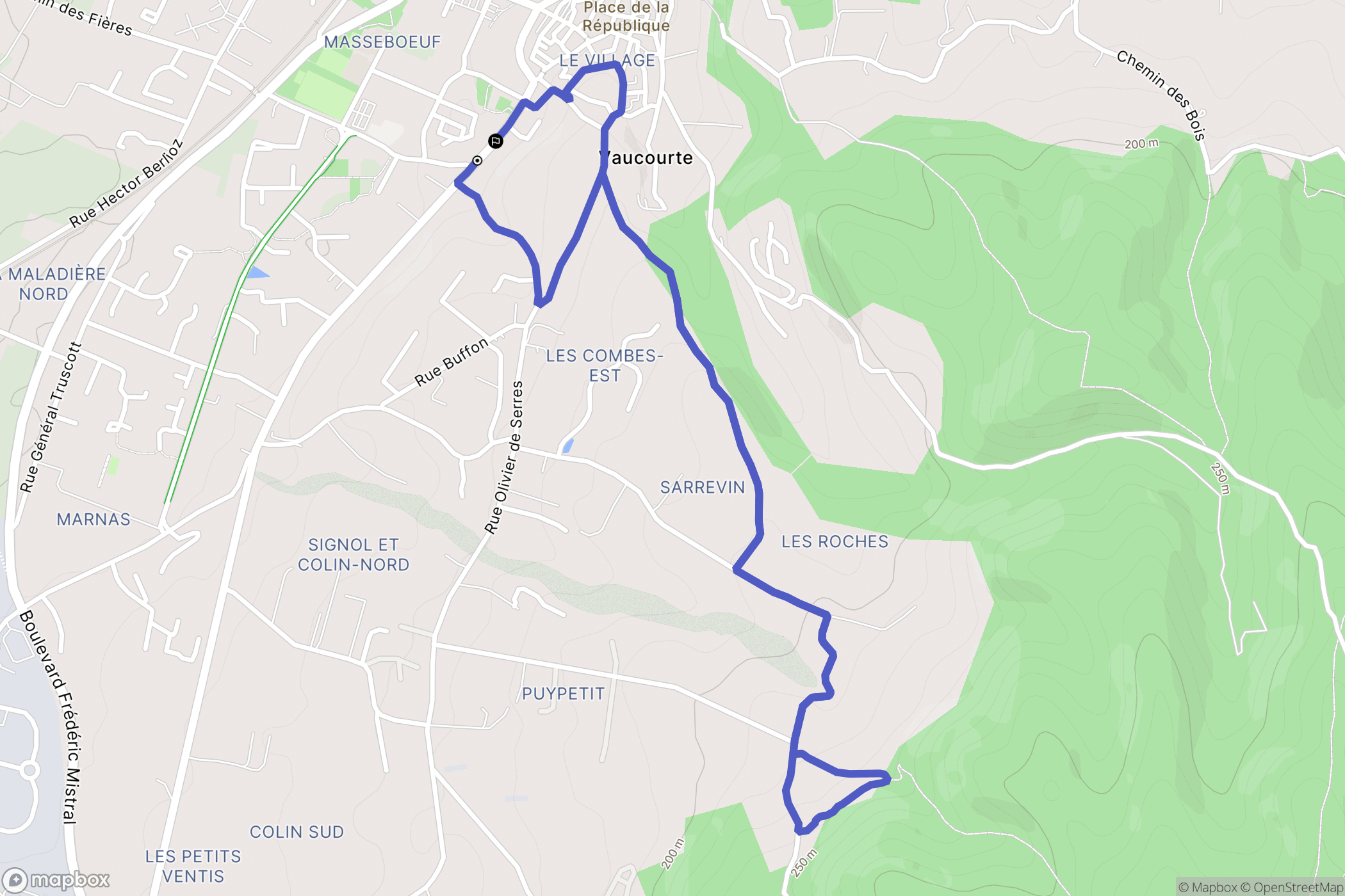 Loriol-sur-Drôme : carte du parcours de randonnée - France