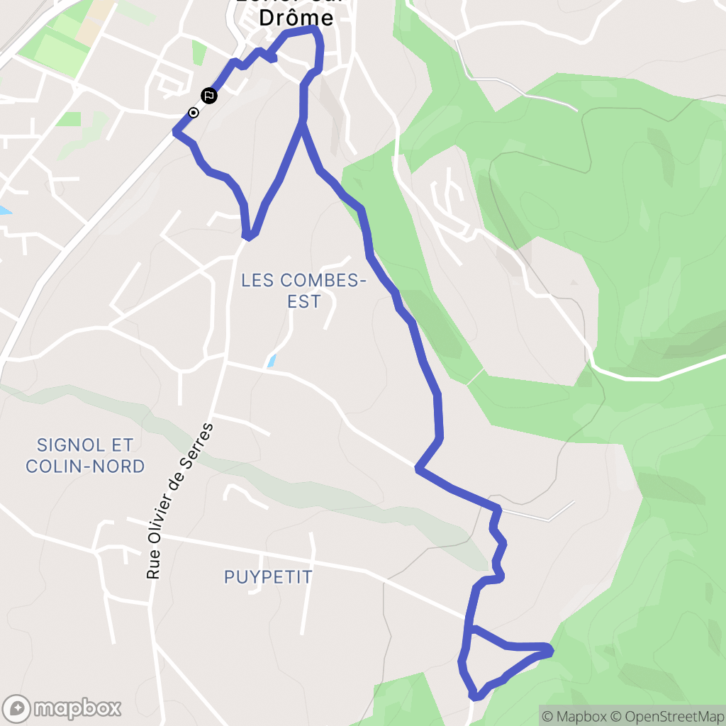Loriol-sur-Drôme : carte du parcours de randonnée - France