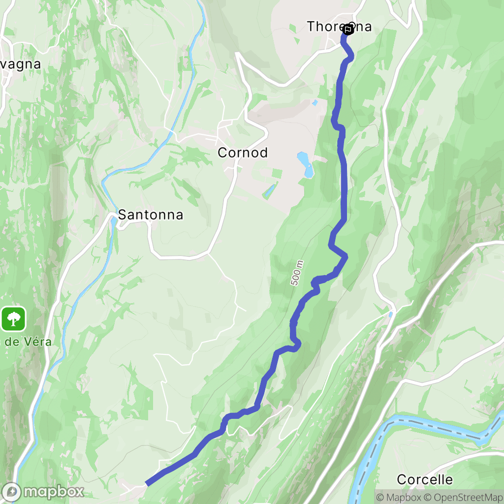 Cornod : carte du parcours de randonnée - France