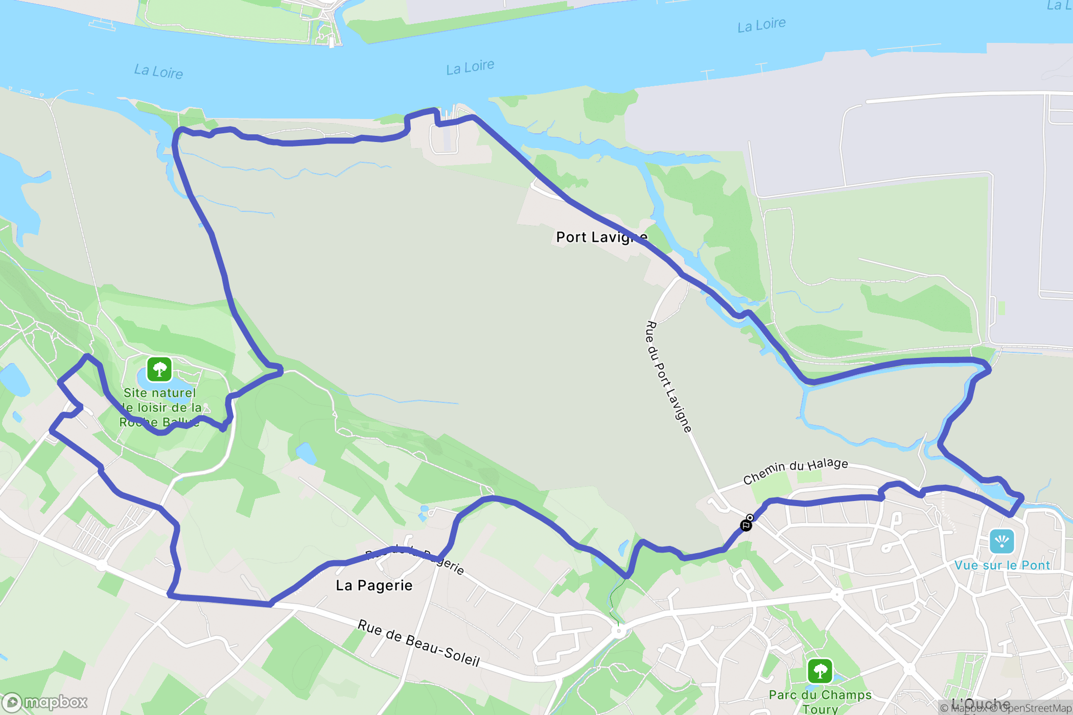Bouguenais : carte du parcours de randonnée - France