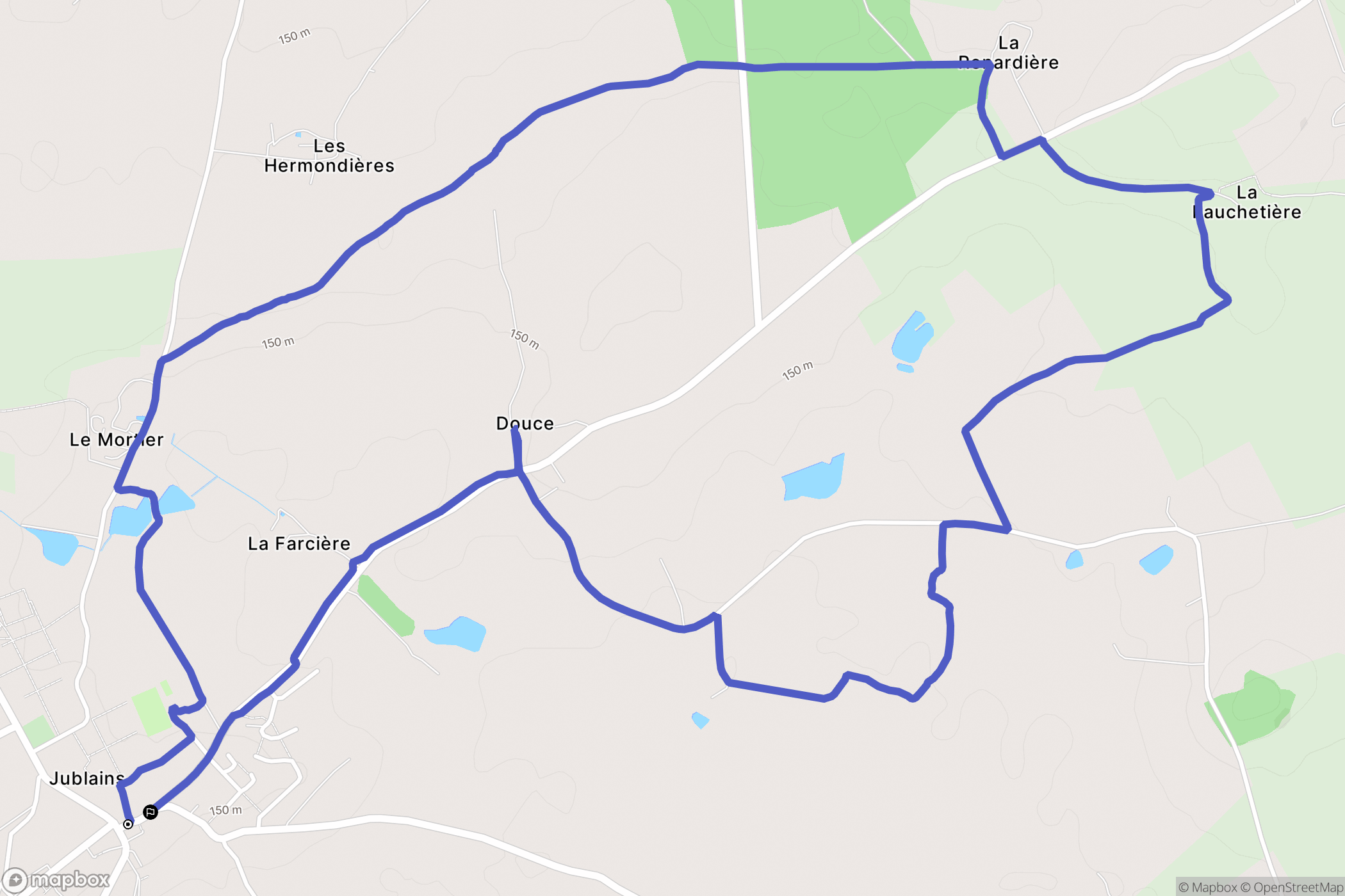 Jublains : carte du parcours de randonnée - France