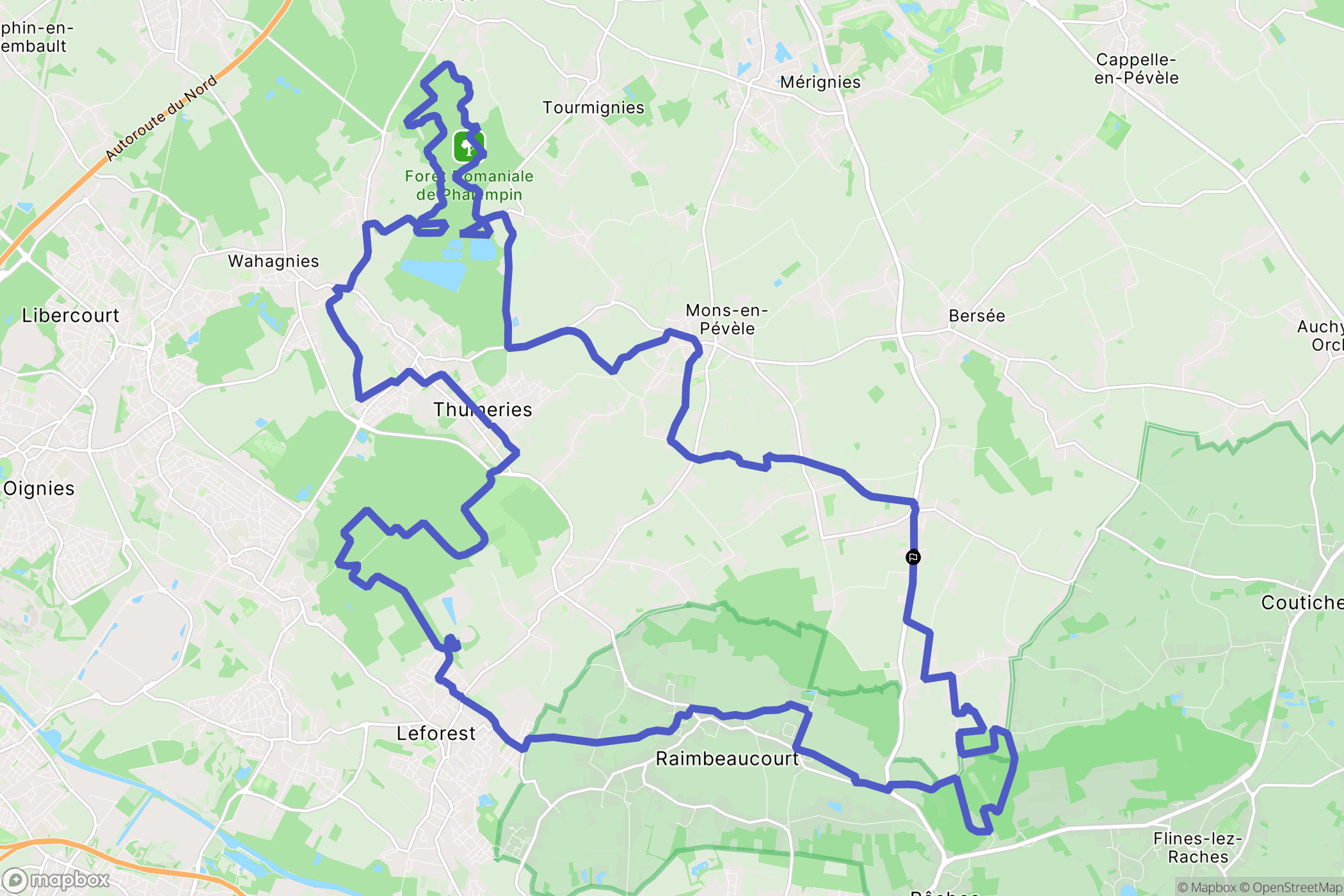 Faumont : carte du parcours de randonnée - France