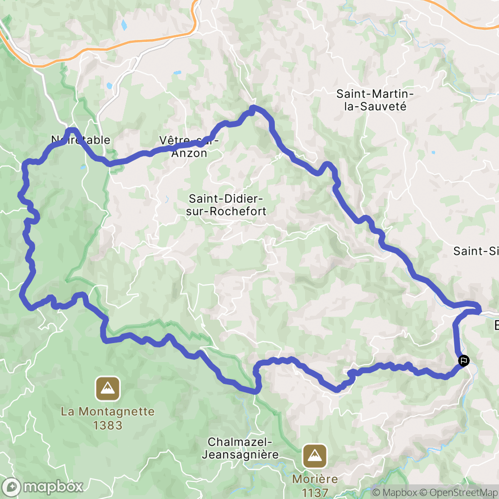 Sail-sous-Couzan : carte du parcours de randonnée - France