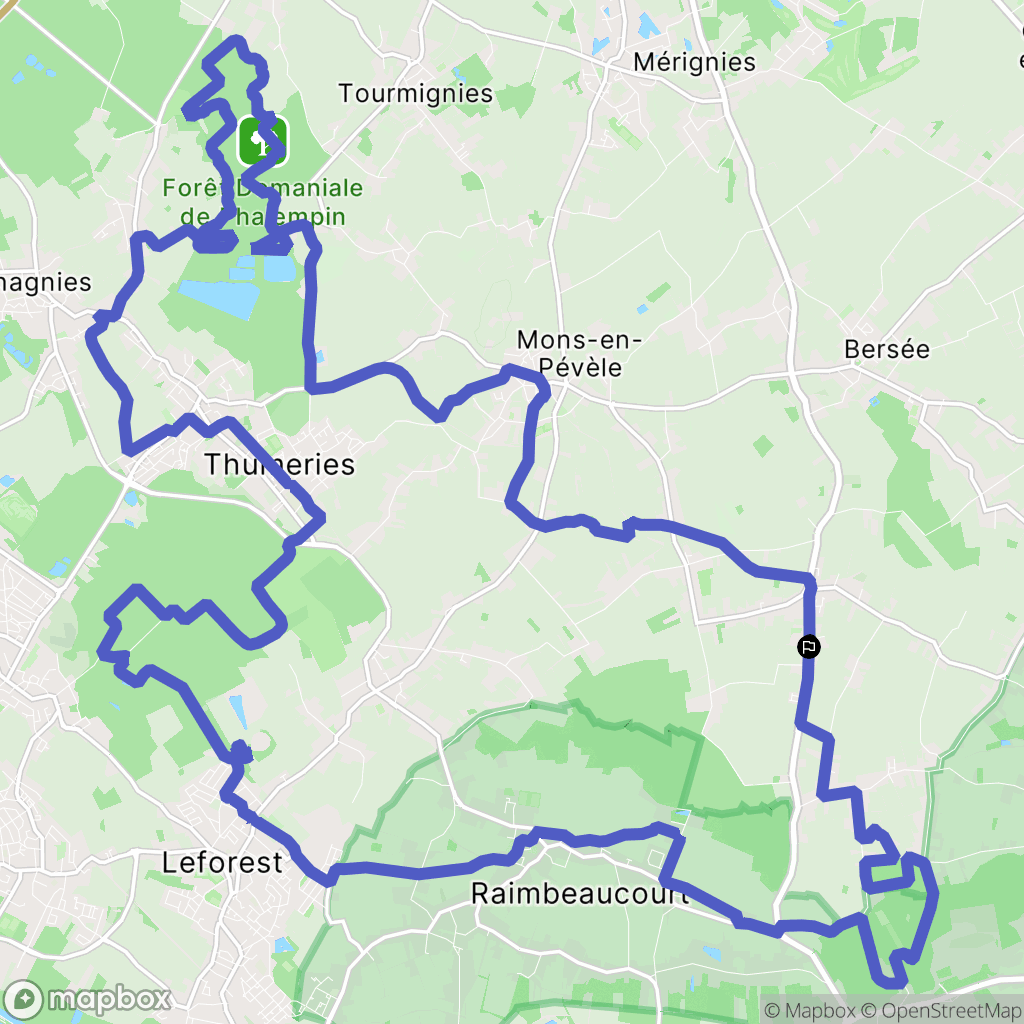 Faumont : carte du parcours de randonnée - France