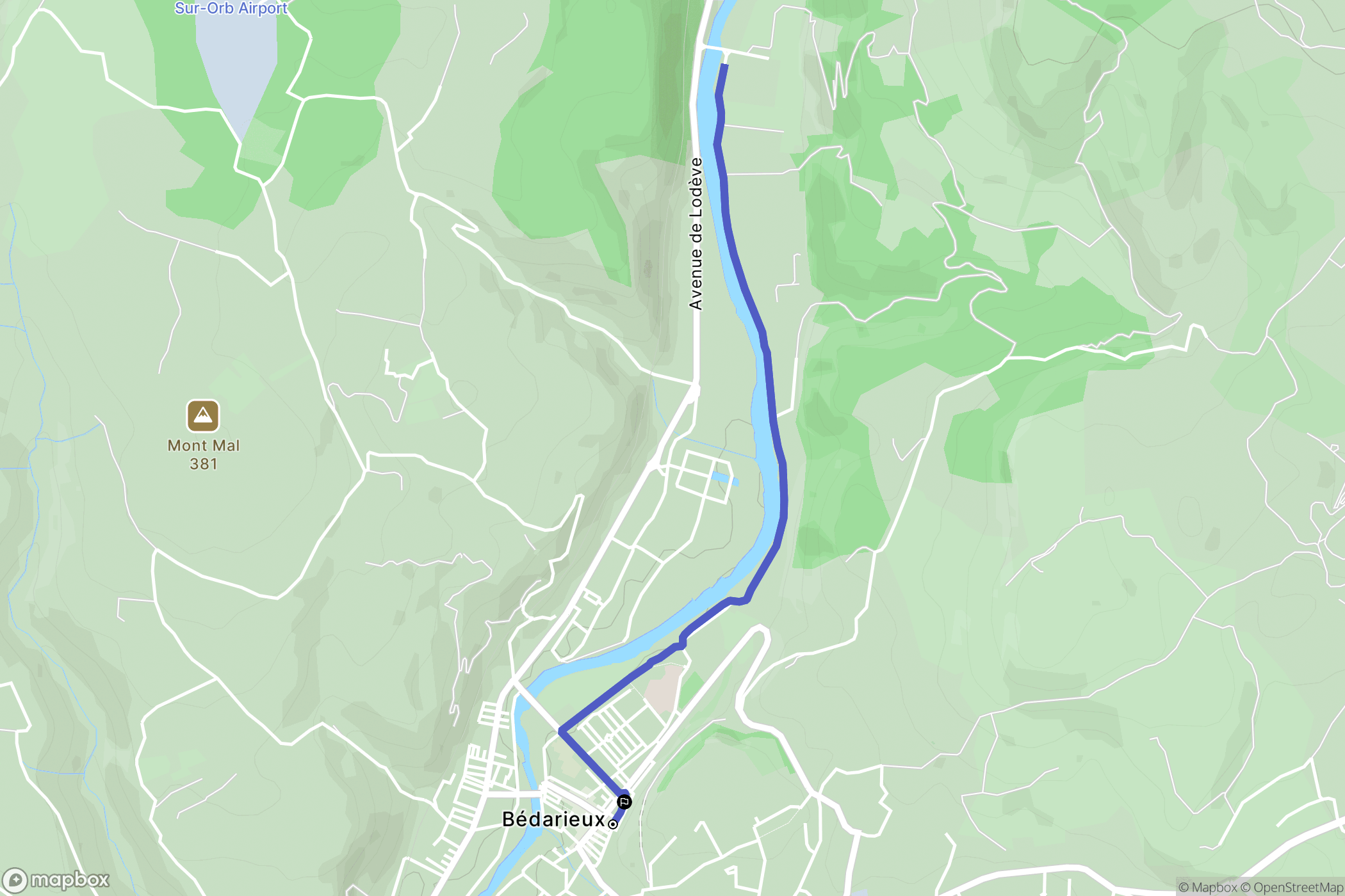 Bédarieux : carte du parcours de randonnée - France