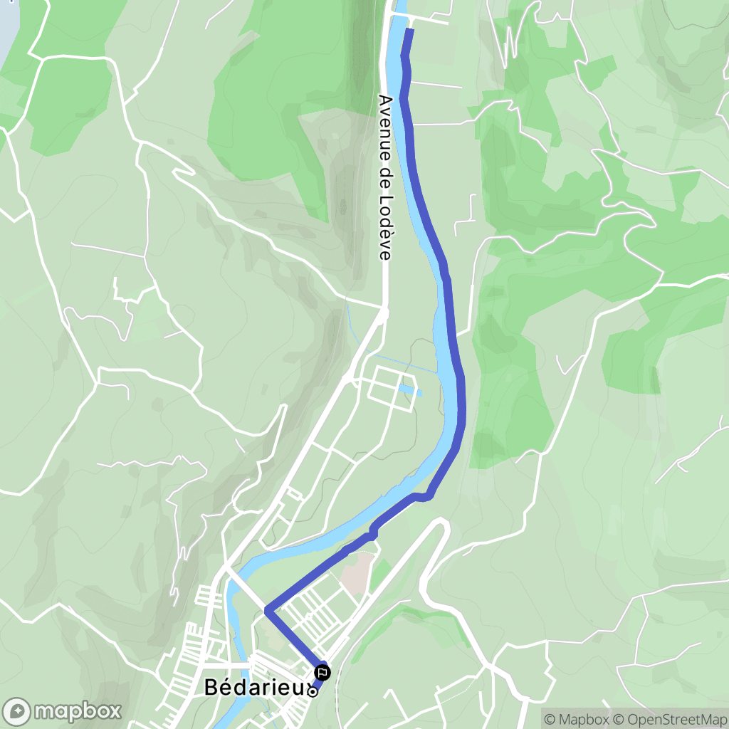 Bédarieux : carte du parcours de randonnée - France