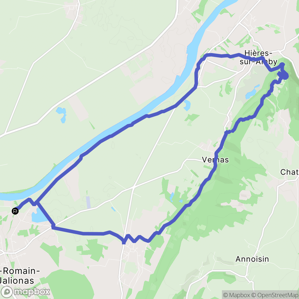 Saint-Romain-de-Jalionas : carte du parcours de randonnée - France