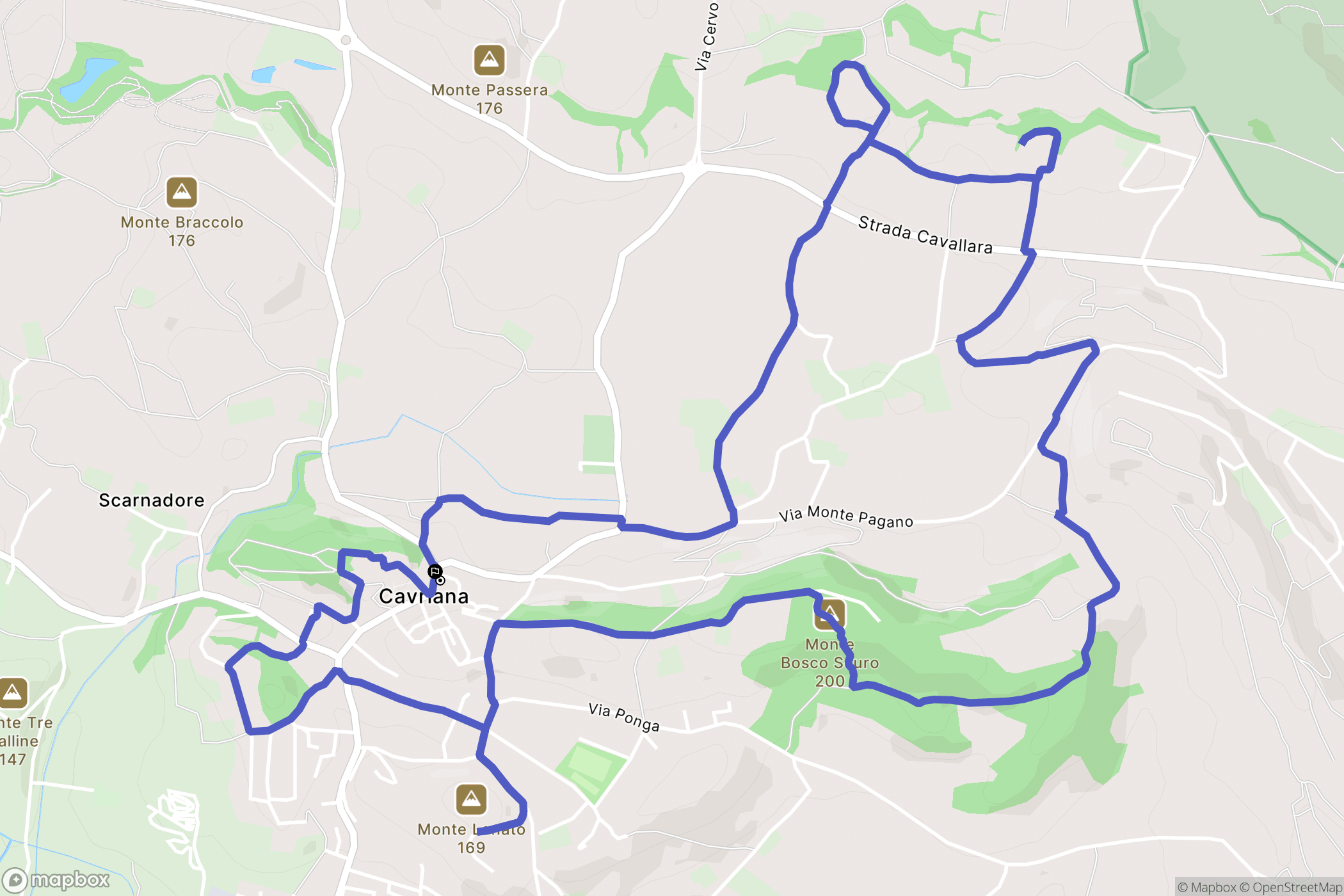 Cavriana : carte du parcours de randonnée - Italy