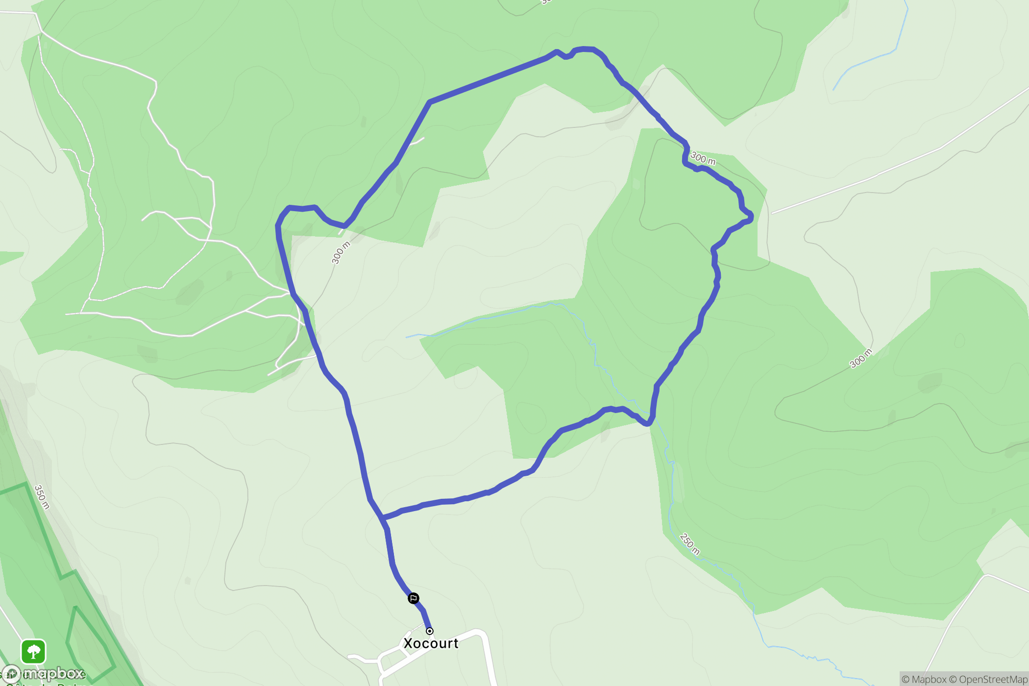 Xocourt : carte du parcours de randonnée - France