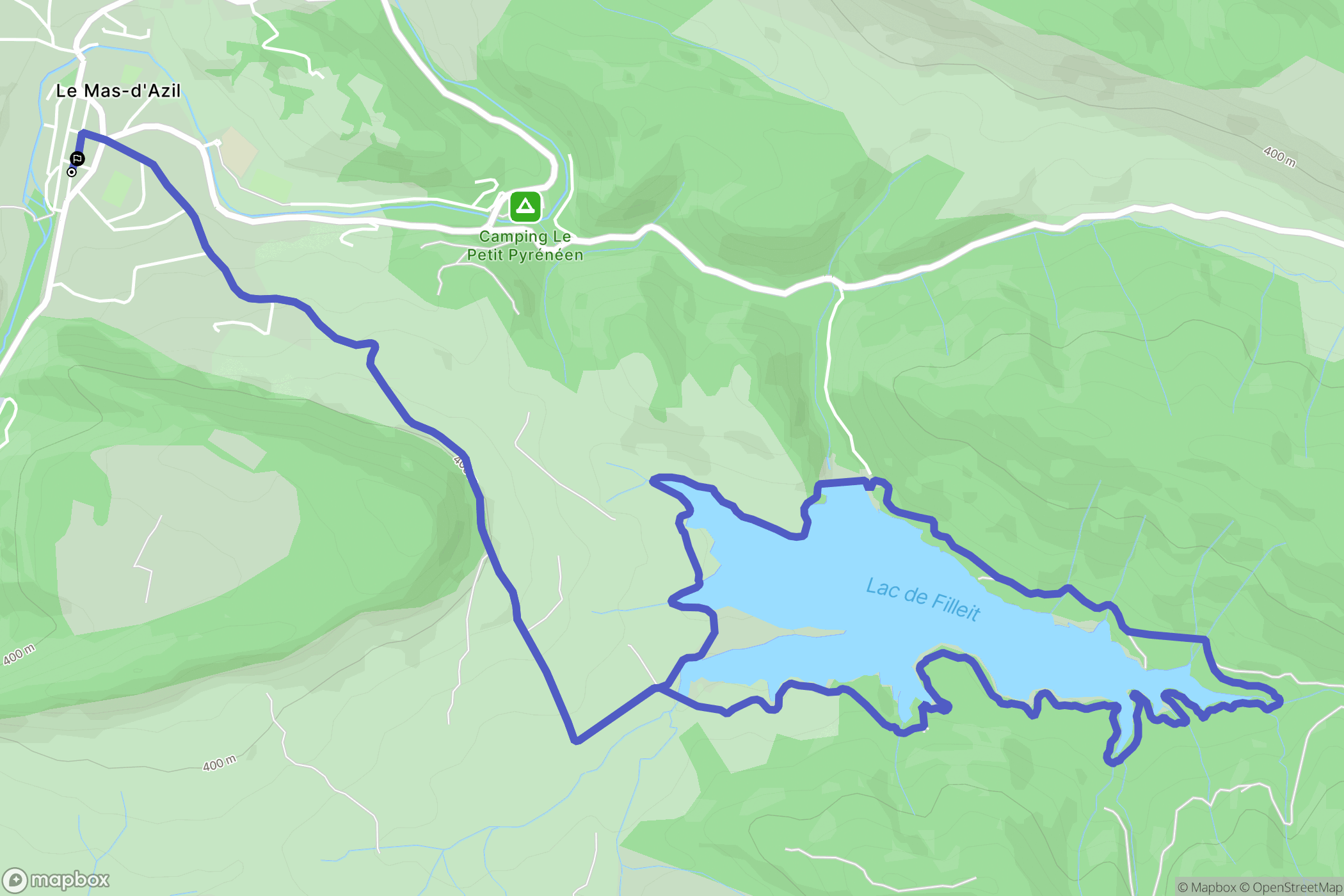 Le Mas-d'Azil : carte du parcours de randonnée - France