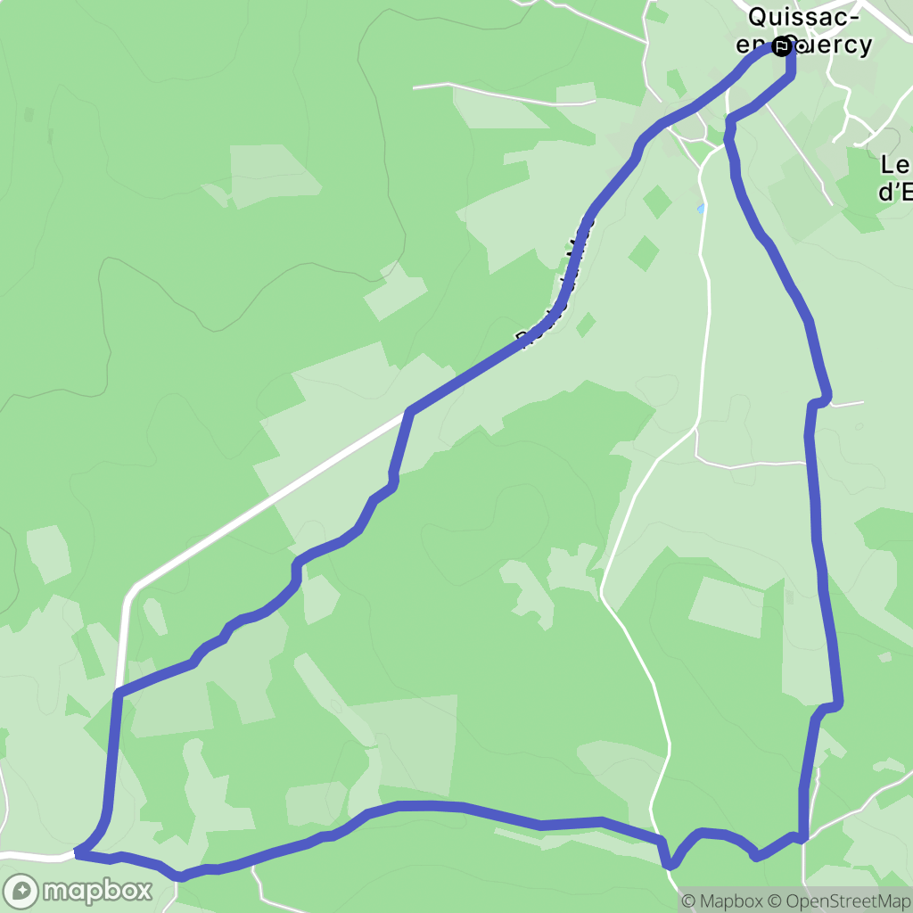 Quissac-en-Quercy : carte du parcours de randonnée - France