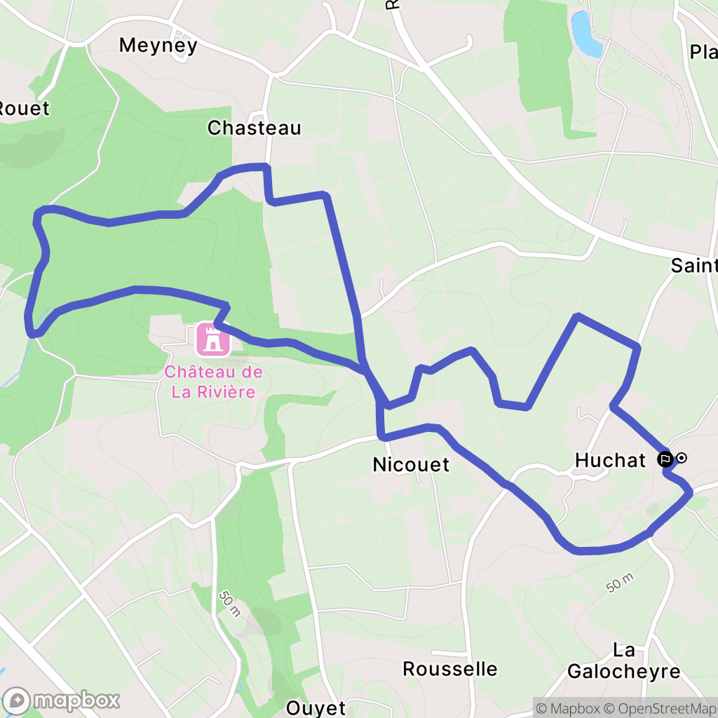 La Rivière : carte du parcours de randonnée - France