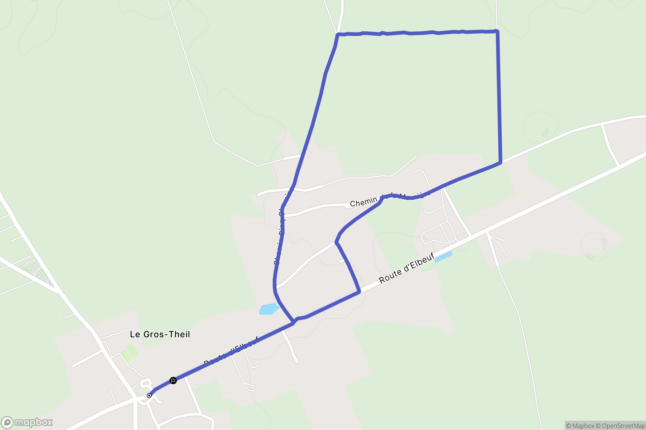 Le Bosc du Theil : carte du parcours de randonnée - France