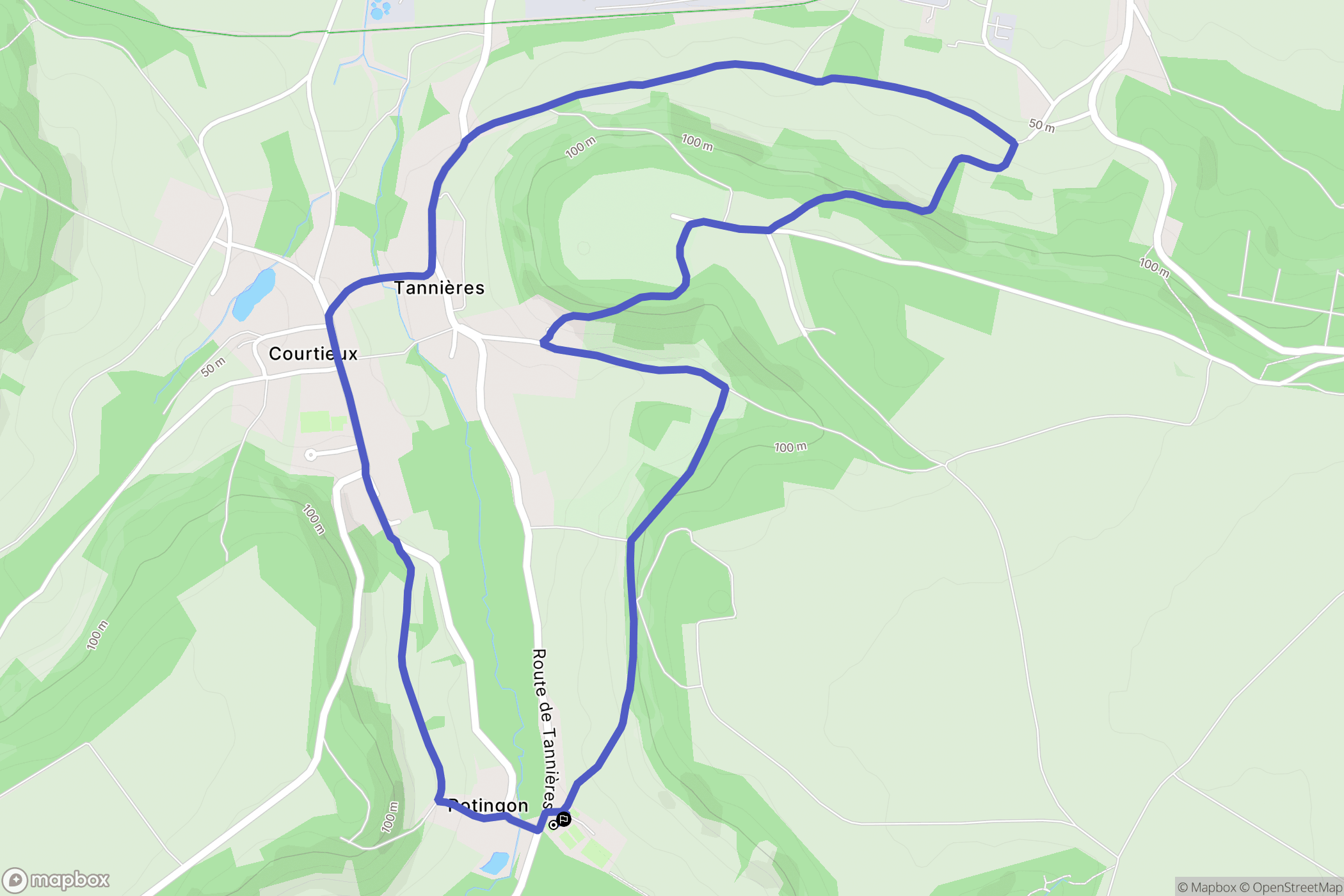 Montigny-Lengrain : carte du parcours de randonnée - France