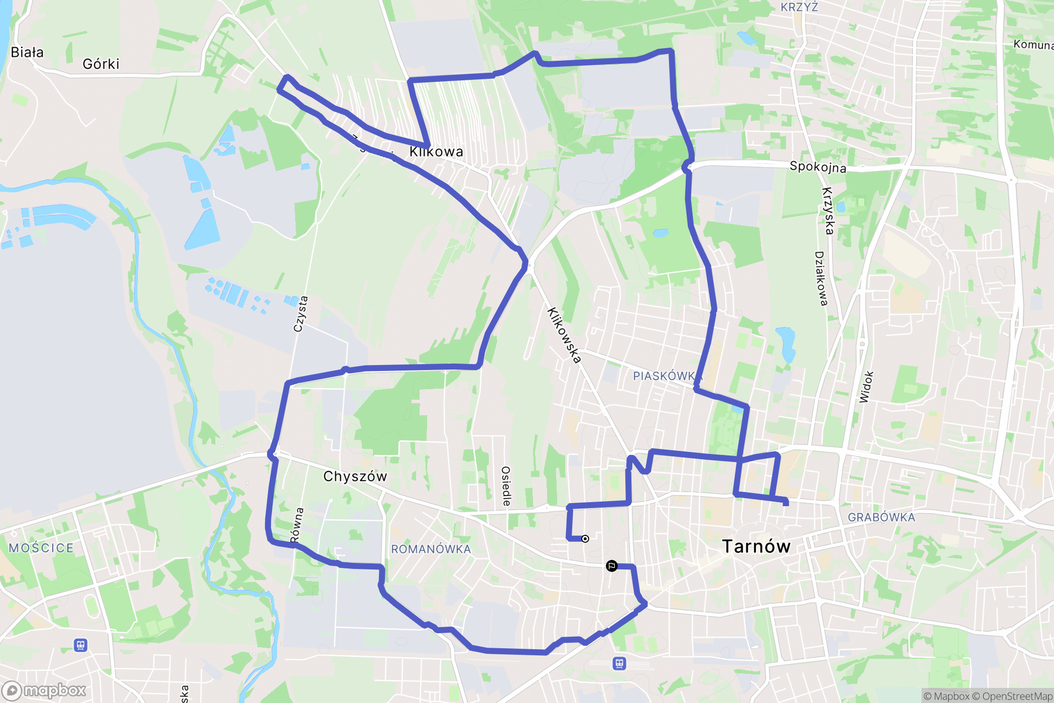 Tarnów: mapa trasy - Poland