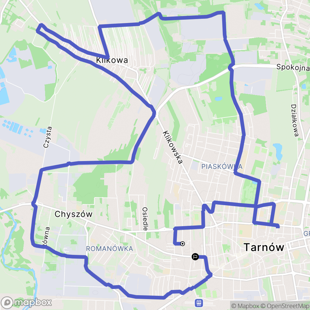 Tarnów: mapa trasy - Poland