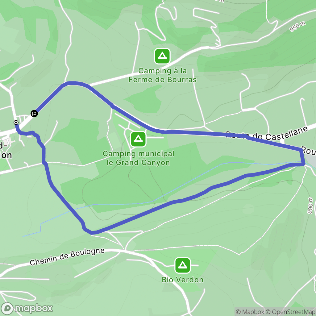 La Palud-sur-Verdon : carte du parcours de randonnée - France