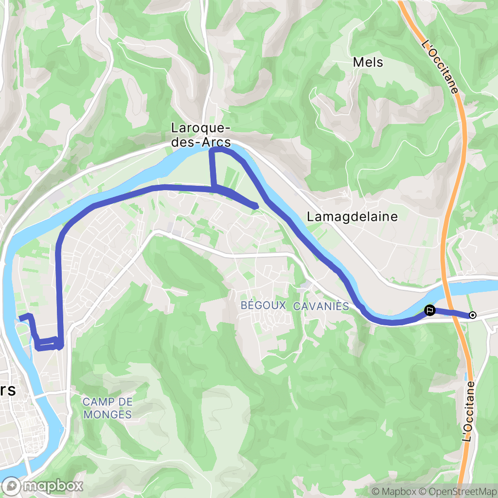 Arcambal : carte du parcours de randonnée - France