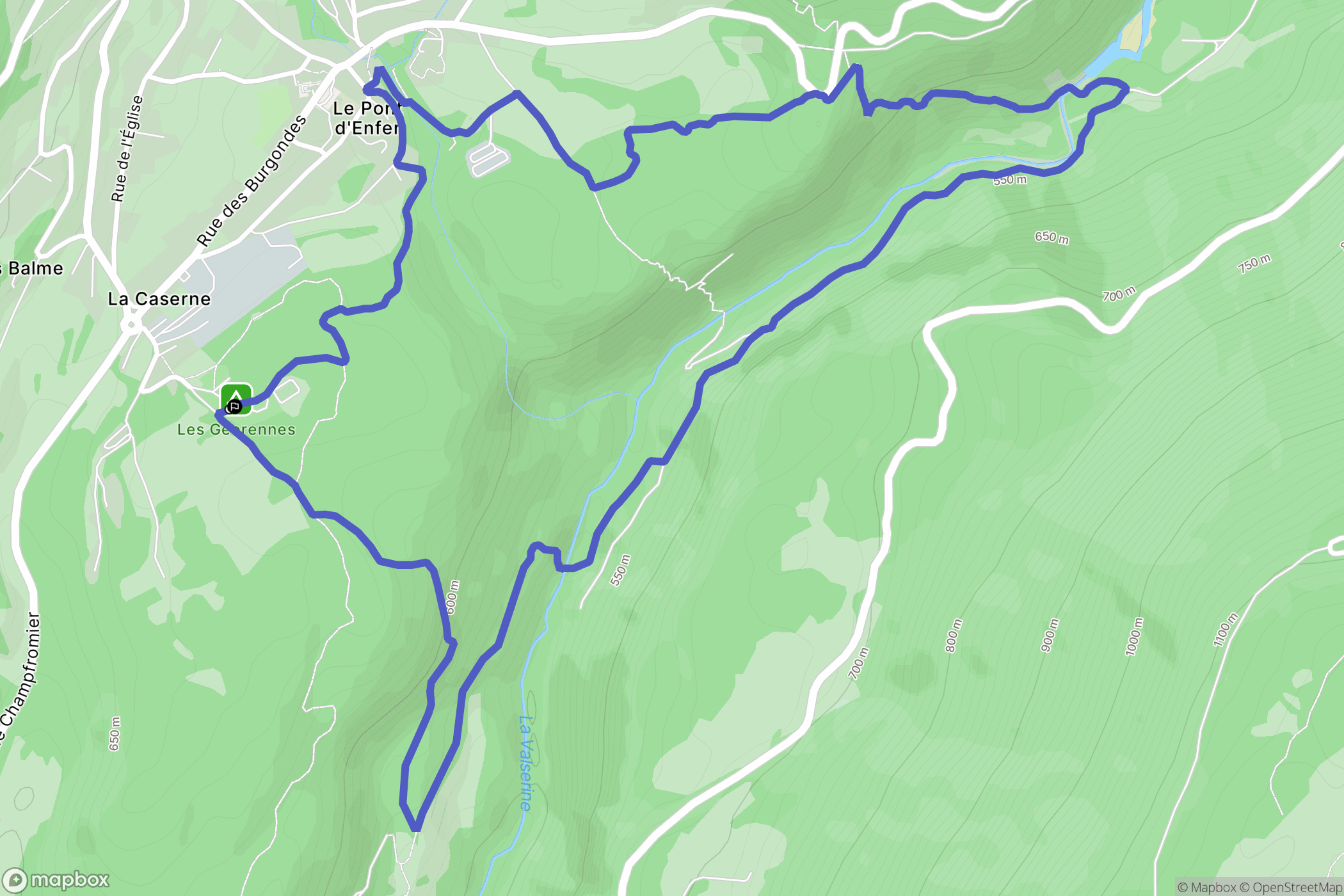 Champfromier : carte du parcours de randonnée - France