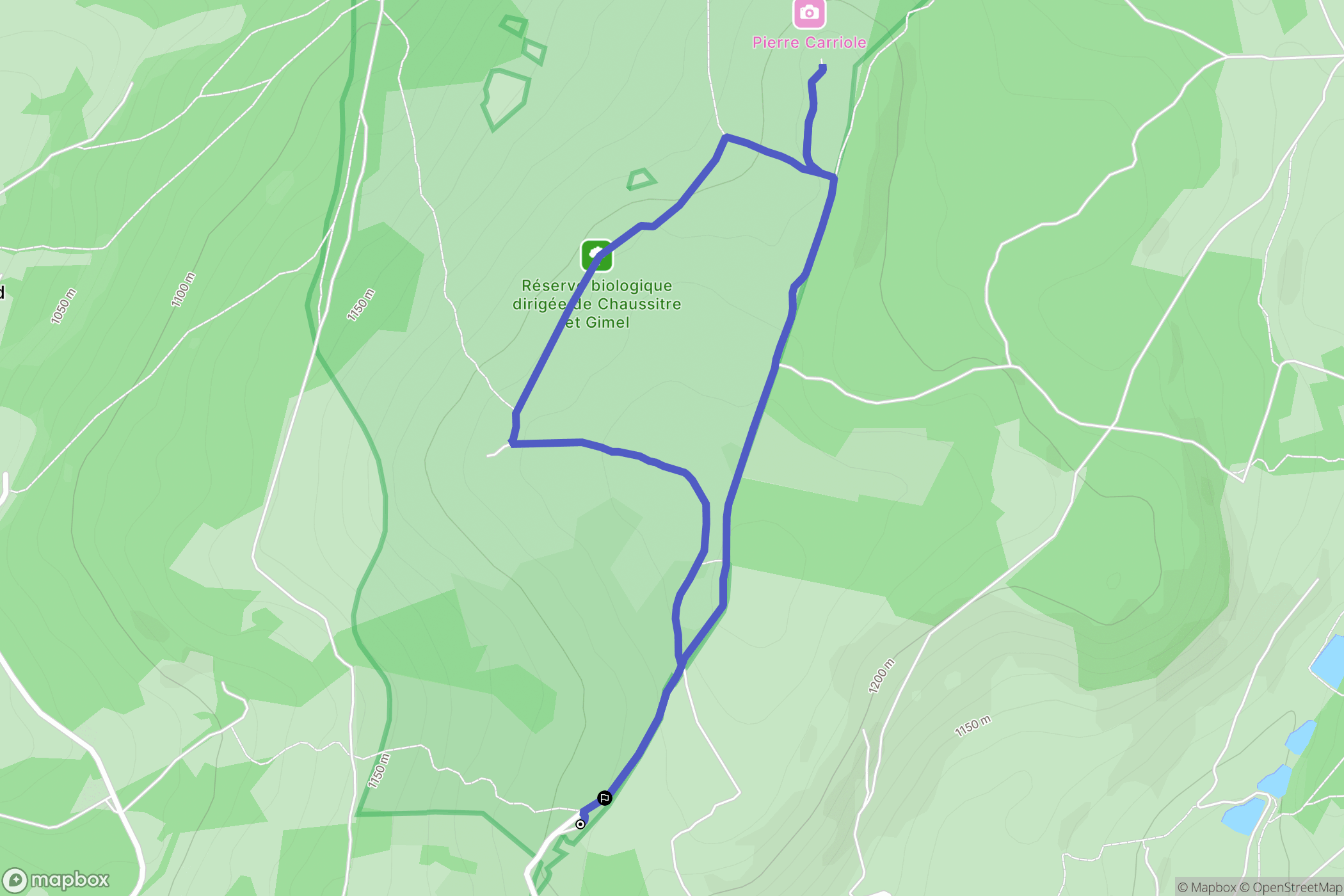 Saint-Régis-du-Coin : carte du parcours de randonnée - France