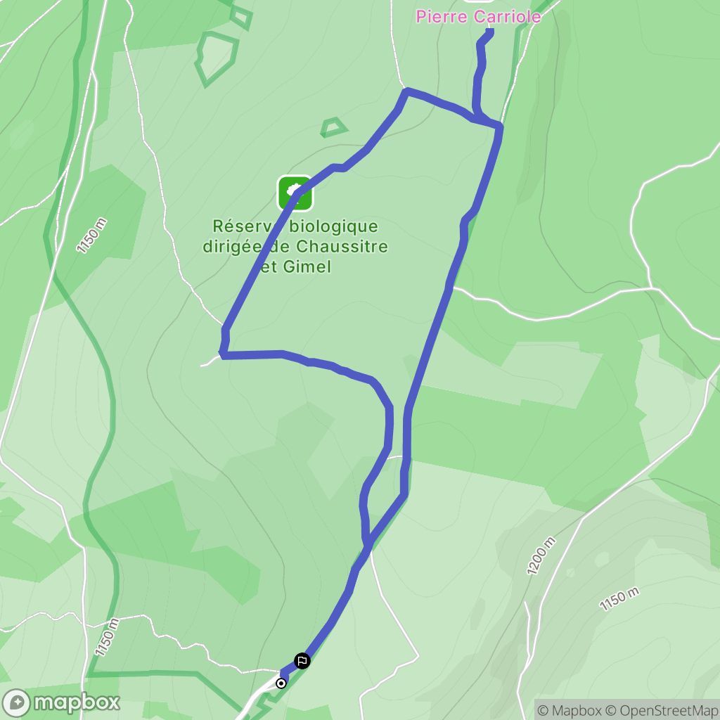 Saint-Régis-du-Coin : carte du parcours de randonnée - France