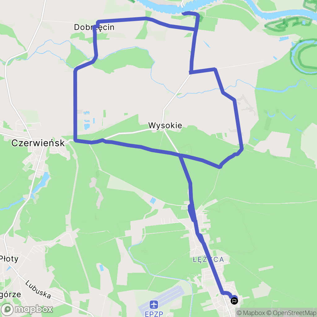 Zielona Góra: mapa trasy - Poland