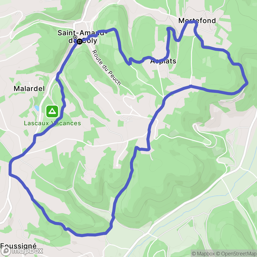 Coly-Saint-Amand : carte du parcours de randonnée - France