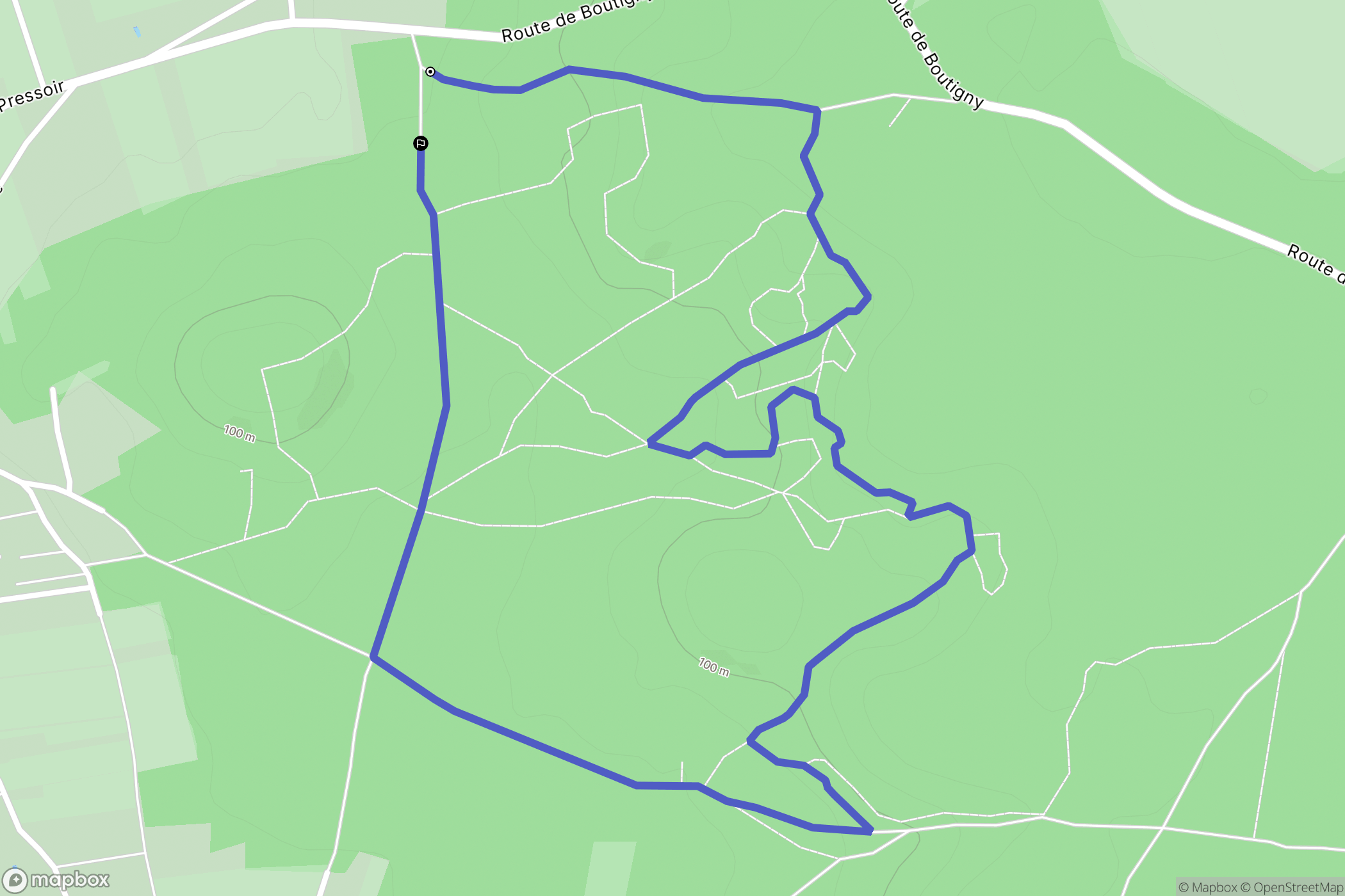 Boutigny-sur-Essonne : carte du parcours de randonnée - France