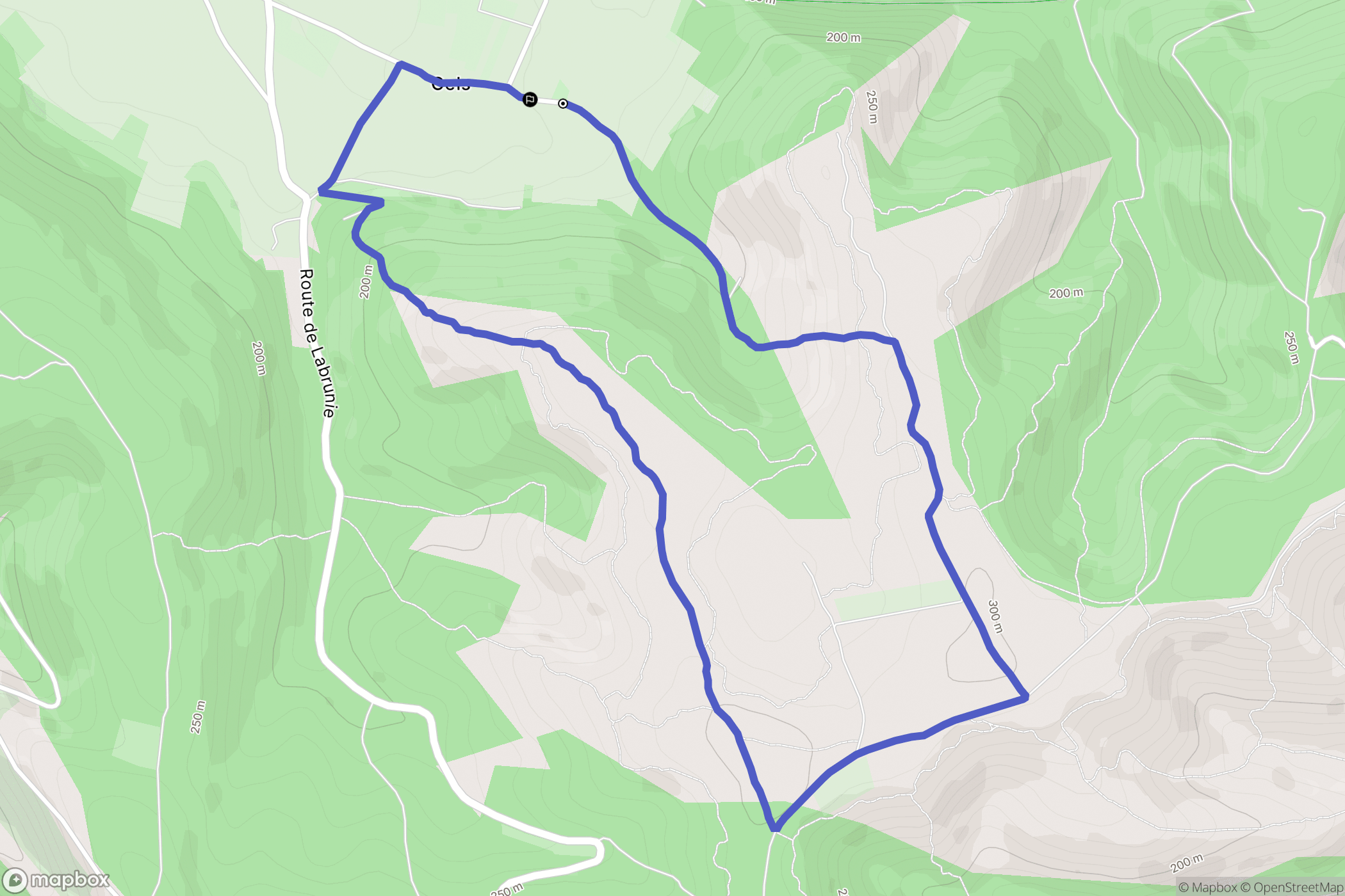 Parnac : carte du parcours de randonnée - France