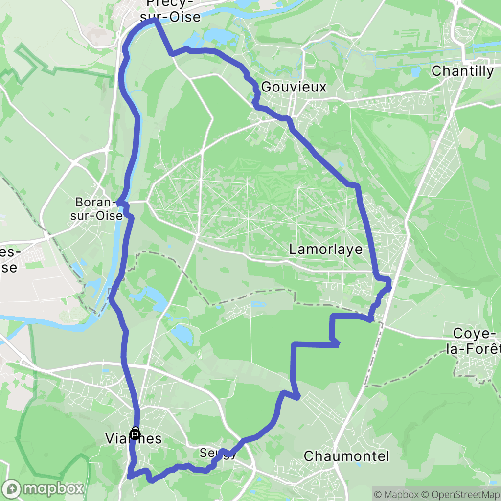 Viarmes : carte du parcours de randonnée - France