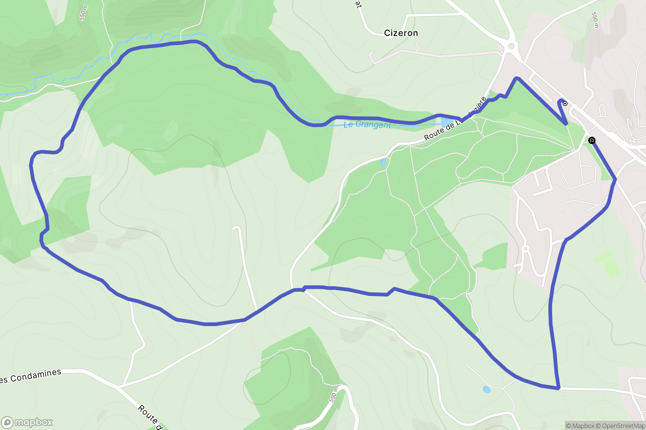 Saint-Genest-Lerpt : carte du parcours de randonnée - France