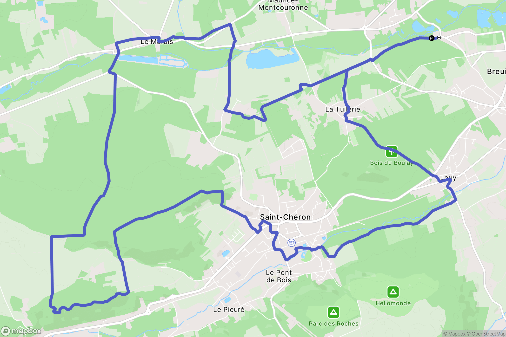 Breuillet : carte du parcours de randonnée - France
