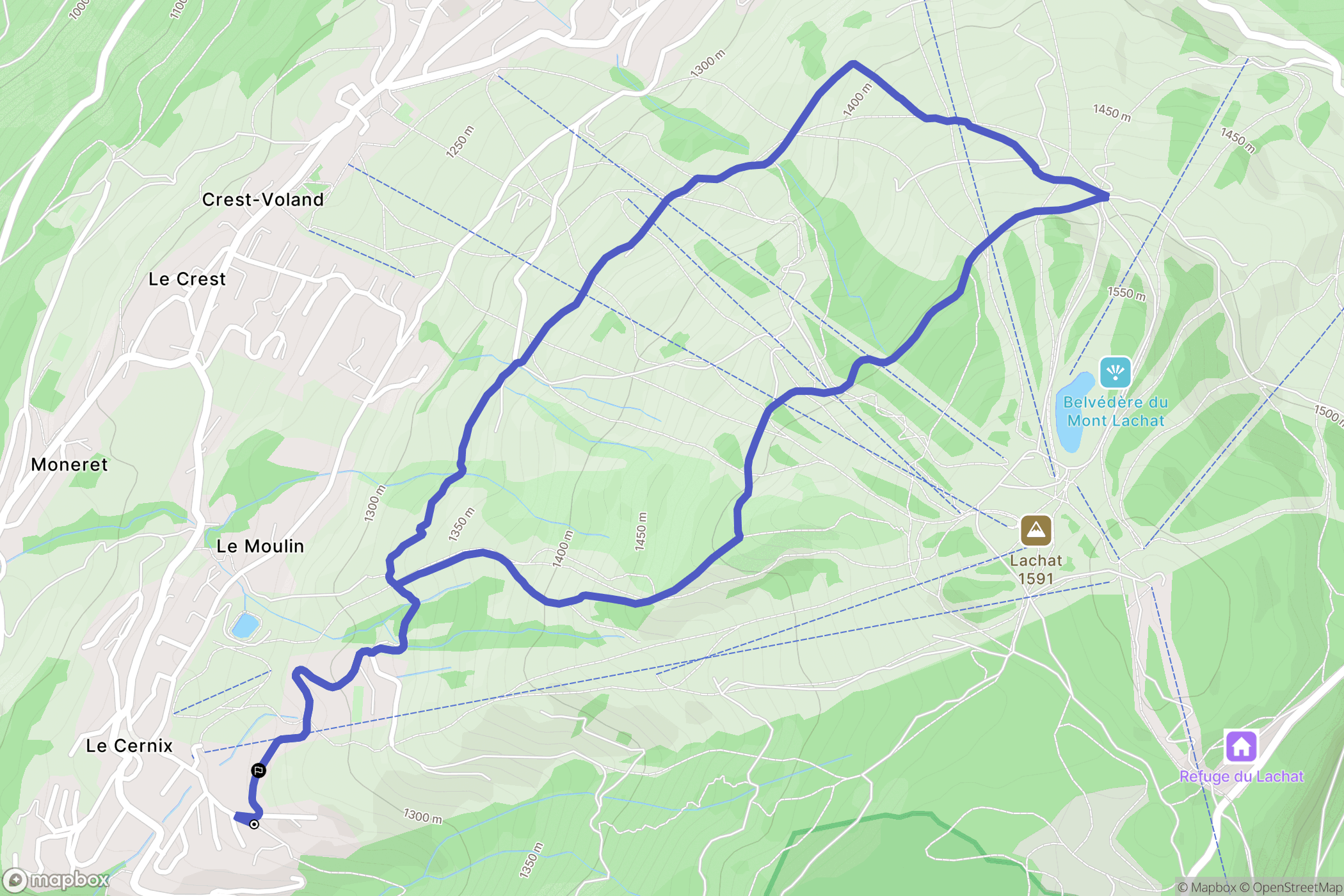 Cohennoz : carte du parcours de randonnée - France