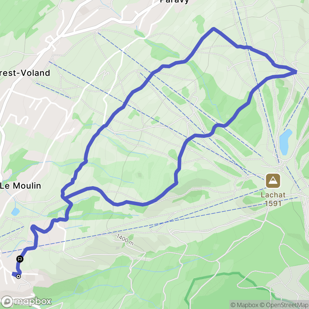Cohennoz : carte du parcours de randonnée - France