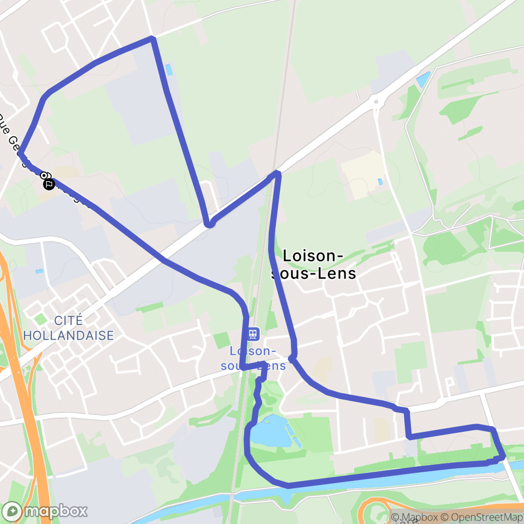 Loison-sous-Lens : carte du parcours de randonnée - France