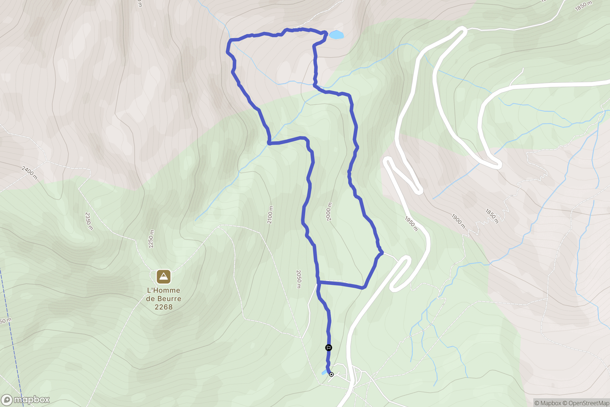 La Léchère : carte du parcours de randonnée - France