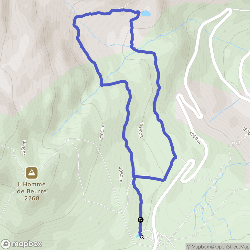 La Léchère : carte du parcours de randonnée - France