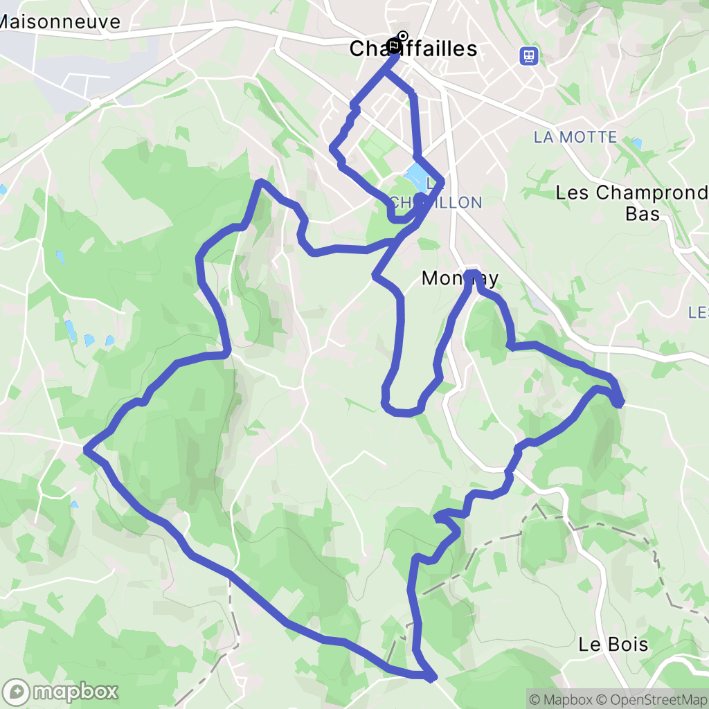 Chauffailles : carte du parcours de randonnée - France