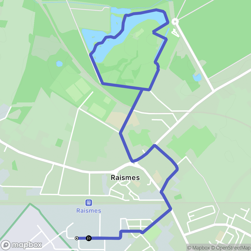Raismes : carte du parcours de randonnée - France
