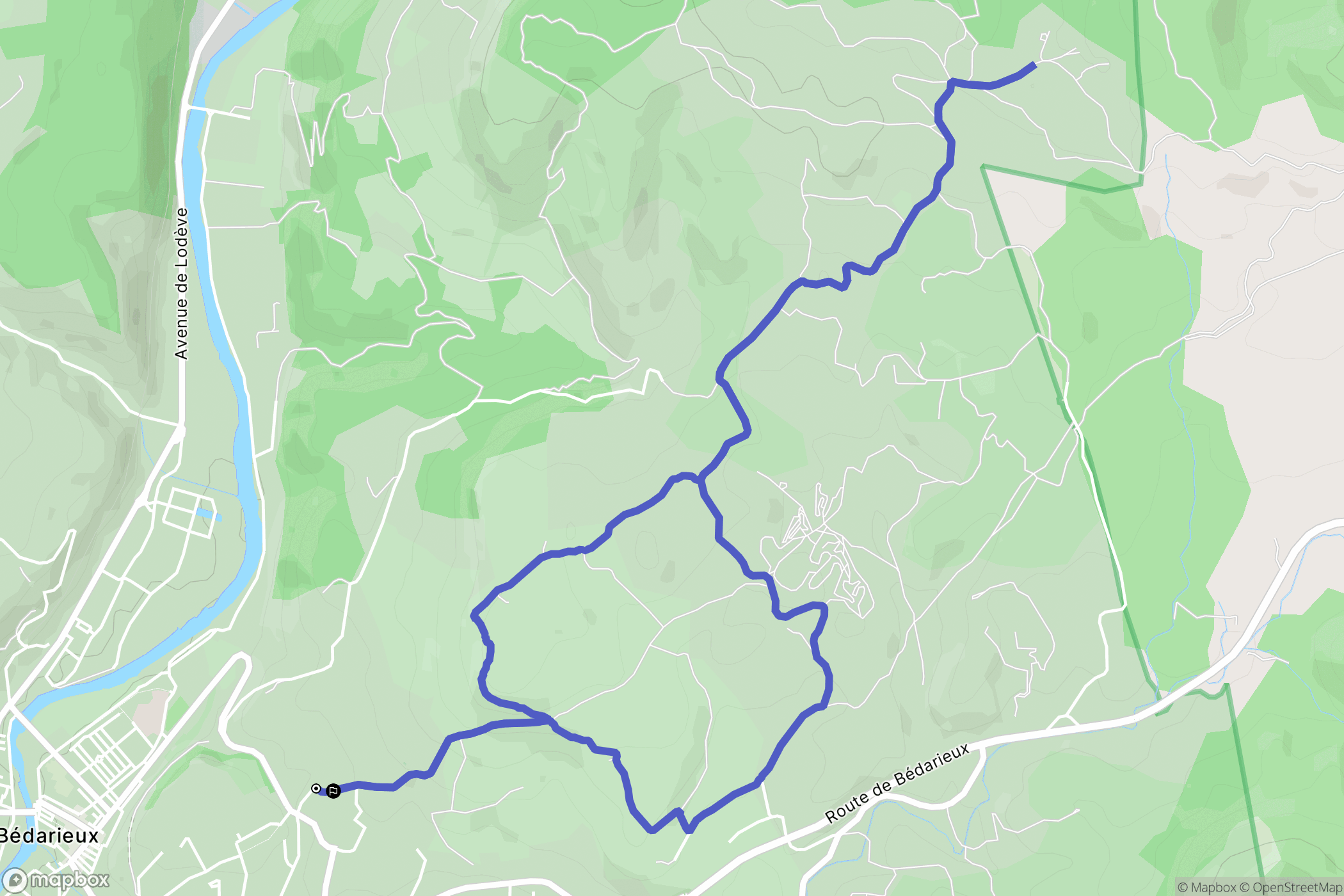 Bédarieux : carte du parcours de randonnée - France