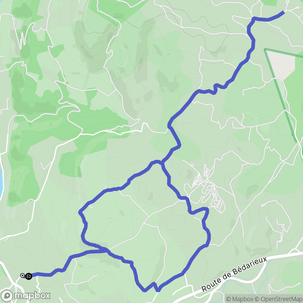 Bédarieux : carte du parcours de randonnée - France