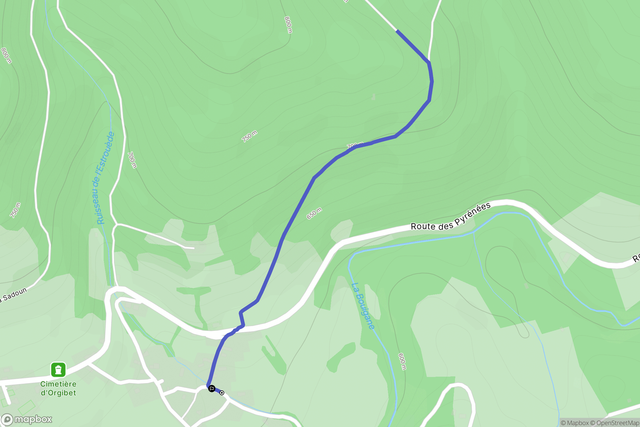Orgibet : carte du parcours de randonnée - France