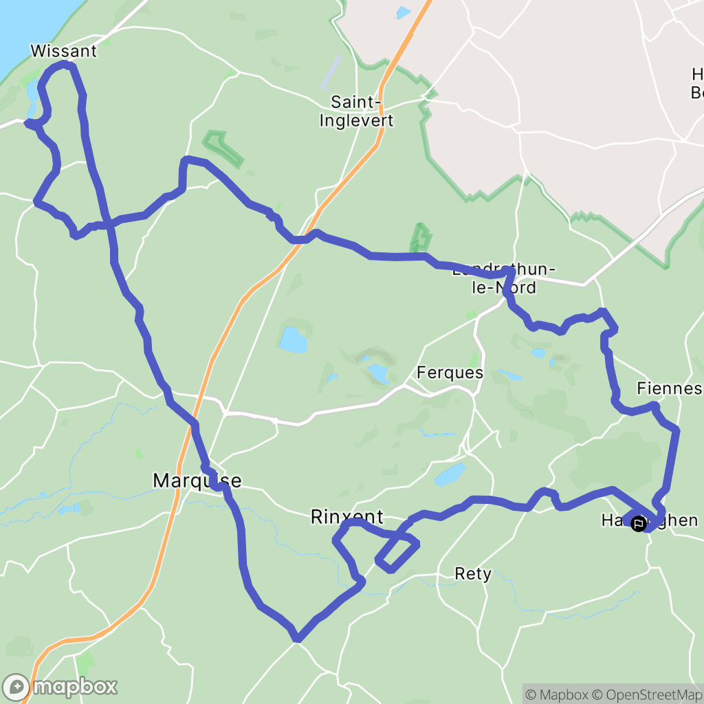 Hardinghen : carte du parcours de randonnée - France