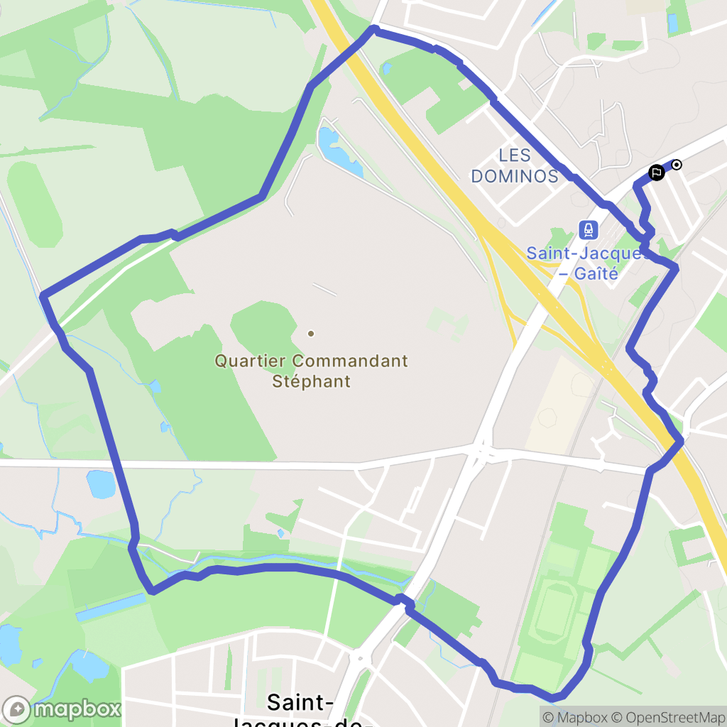Saint-Jacques-de-la-Lande : carte du parcours de randonnée - France