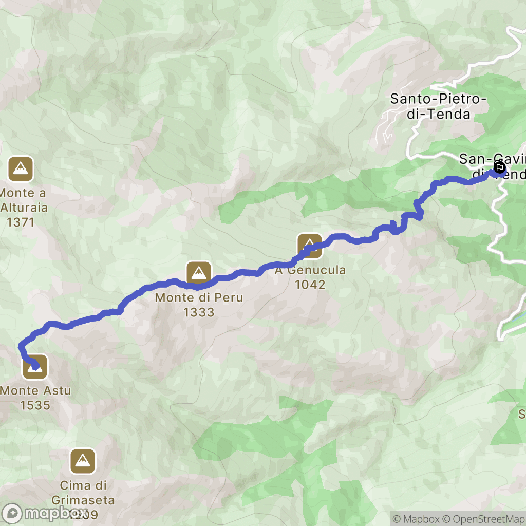 San-Gavino-di-Tenda : carte du parcours de randonnée - France