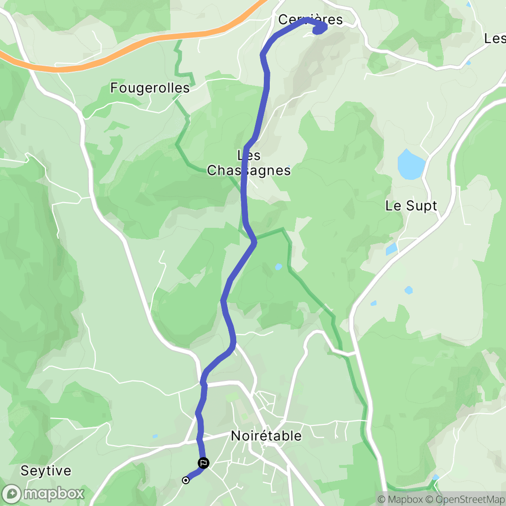 Noirétable : carte du parcours de randonnée - France